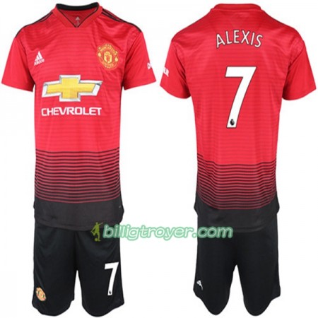 Billige Fotballdrakter Manchester United Alexis Sanchez 7 Barn Hjemmedraktsett 2018/19 Kortermet
